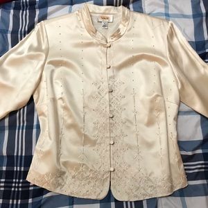 Talbots beaded silk shirt